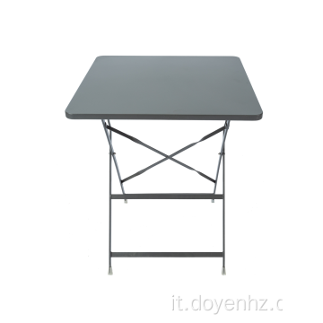 Tavolo quadrato allungato pieghevole in metallo da 60 cm